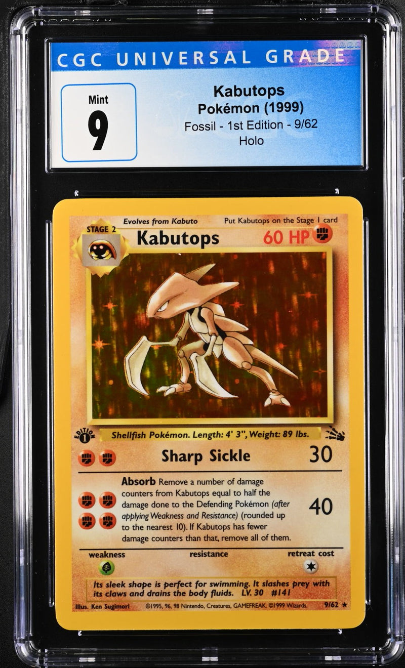 CGC 9 Kabutops (9/62) [Fossil 1st Edition] - 3930392007