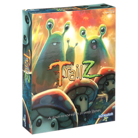 The box shows green slug-like creatures and mushroom characters in a whimsical, animated art style with the game title prominently displayed. 