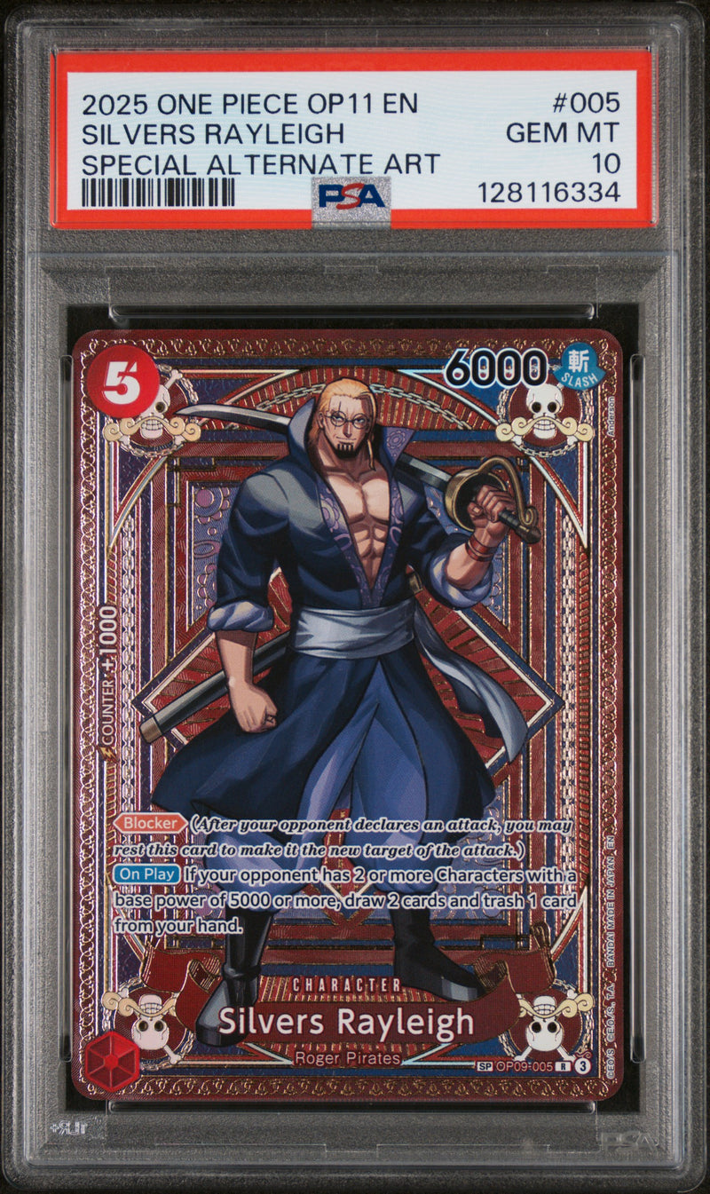PSA GEM MT 10 Silvers Rayleigh [Op11-A Fist Of Divine Speed] - 128116334