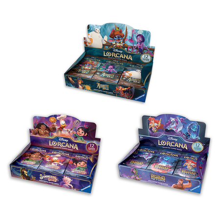 Lorcana TCG: Azurite Sea + Shimmering Skies + Ursula's Return Booster Display Combo