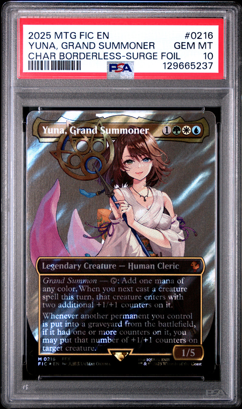 mtg final fantasy 10 PSA GEM MT 10 Yuna, Grand Summoner[Magic The Gathering Final Fantasy C