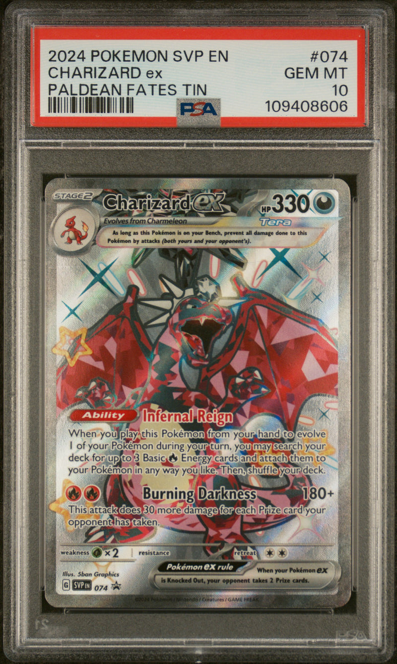 PSA GEM MT 10 Charizard Ex (74) [Svp En-Sv Black Star Promo] - 109408606