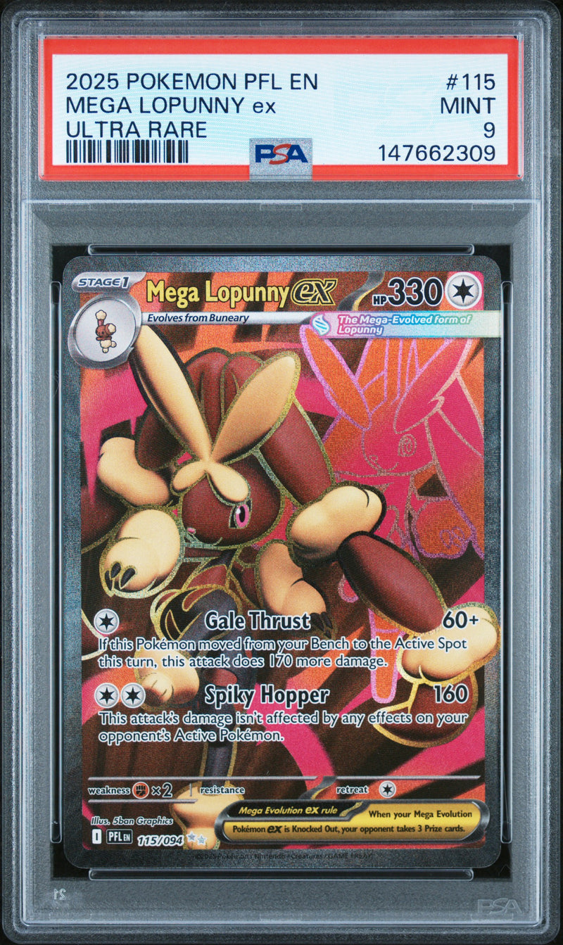 PSA MINT 9 Mega Lopunny Ex(115/094) [Pfl En-Phantasmal Flames] - 147662309