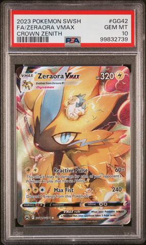PSA GEM MT 10 Zeraora Vmax (GG42/GG70) [Sword And Shield Crown Zenith] - 99832739