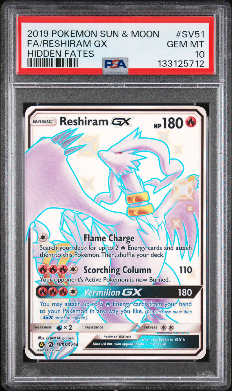PSA GEM MT 10 Reshiram GX (SV51/SV94) [Sun & Moon: Hidden Fates - Shiny Vault] - 133125712