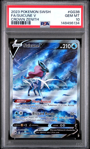 PSA GEM MT 10 Suicune V(GG38/GG70) [Sword And Shield Crown Zenith] - 148496134