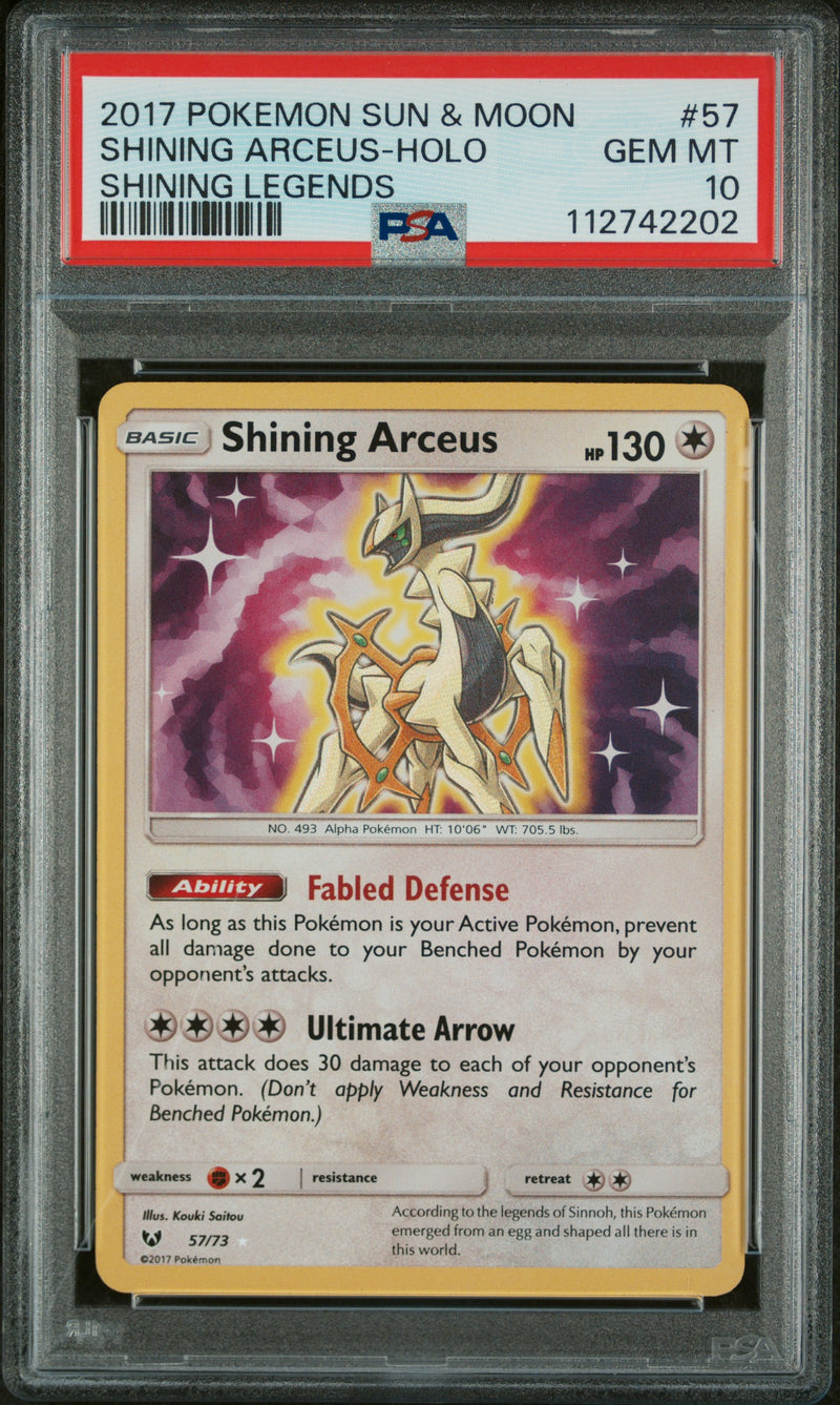 PSA GEM MT 10 Shining Arceus-Holo(57/73) [Sun & Moon Shining Legends] - 112742202