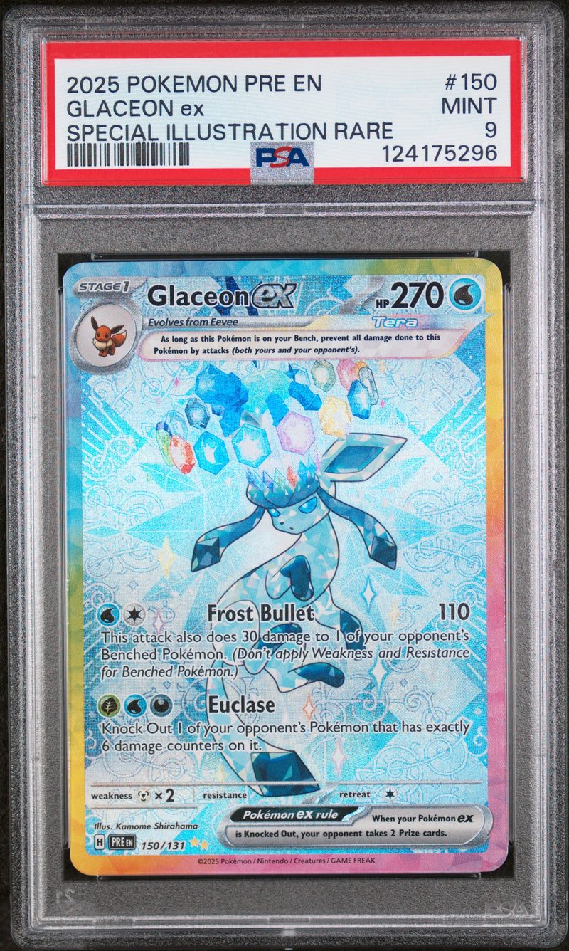 PSA MINT 9 Glaceon Ex (150/131) [Pre En-Prismatic Evolutions] - 124175296