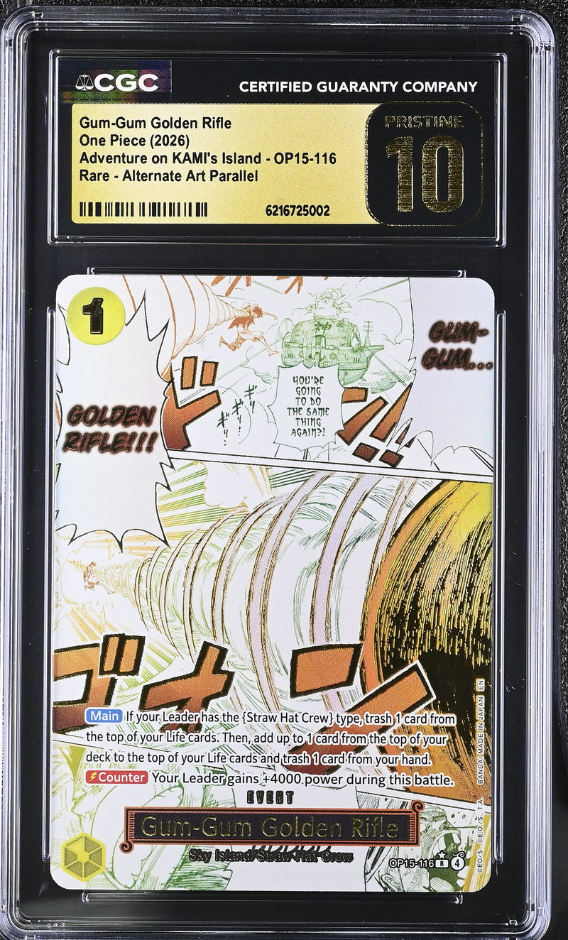 CGC PRISTINE 10 Gum-Gum Golden Rifle [Adventure on KAMI's Island] - 6216725002