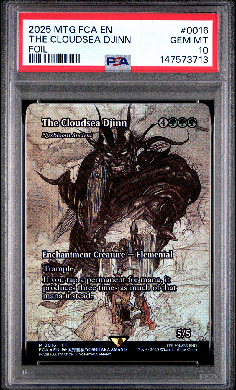 PSA GEM MT 10 The Cloudsea Djinn [Magic The Gathering Final Fantasy Through The Ages] - 147573713