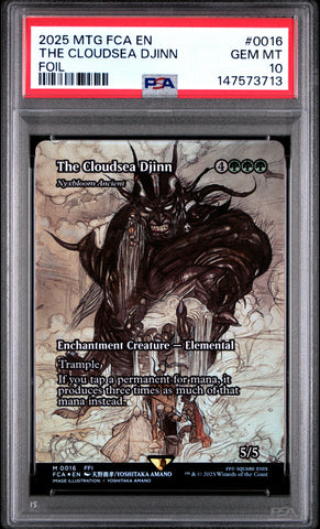 PSA GEM MT 10 The Cloudsea Djinn [Magic The Gathering Final Fantasy Through The Ages] - 147573713