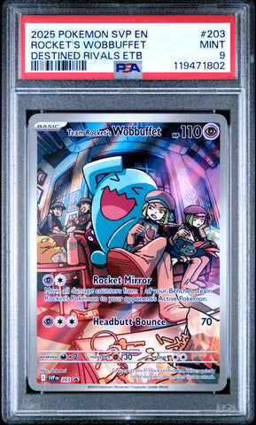 PSA MINT 9 Rocket'S Wobbuffet (203) [Black Star Promo] - 119471802