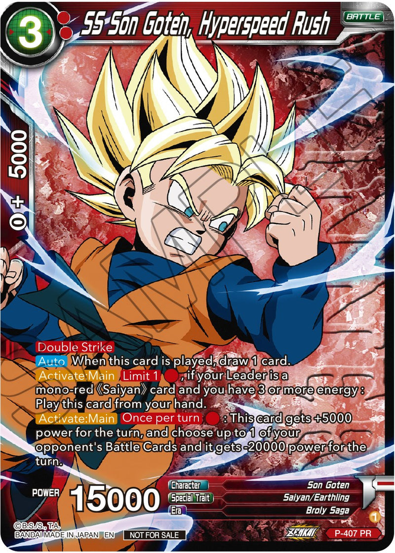 SS Son Goten, Hyperspeed Rush (Zenkai Series Tournament Pack Vol.1 Winner) (P-407) [Tournament Promotion Cards]