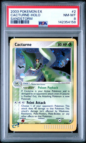 PSA NM-MT 8 Cacturne-Holo(2/100) [Ex Sandstorm] - 142354158