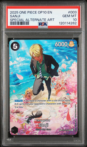 PSA GEM MT 10 Sanji [Op10-Royal Blood] - 120114262
