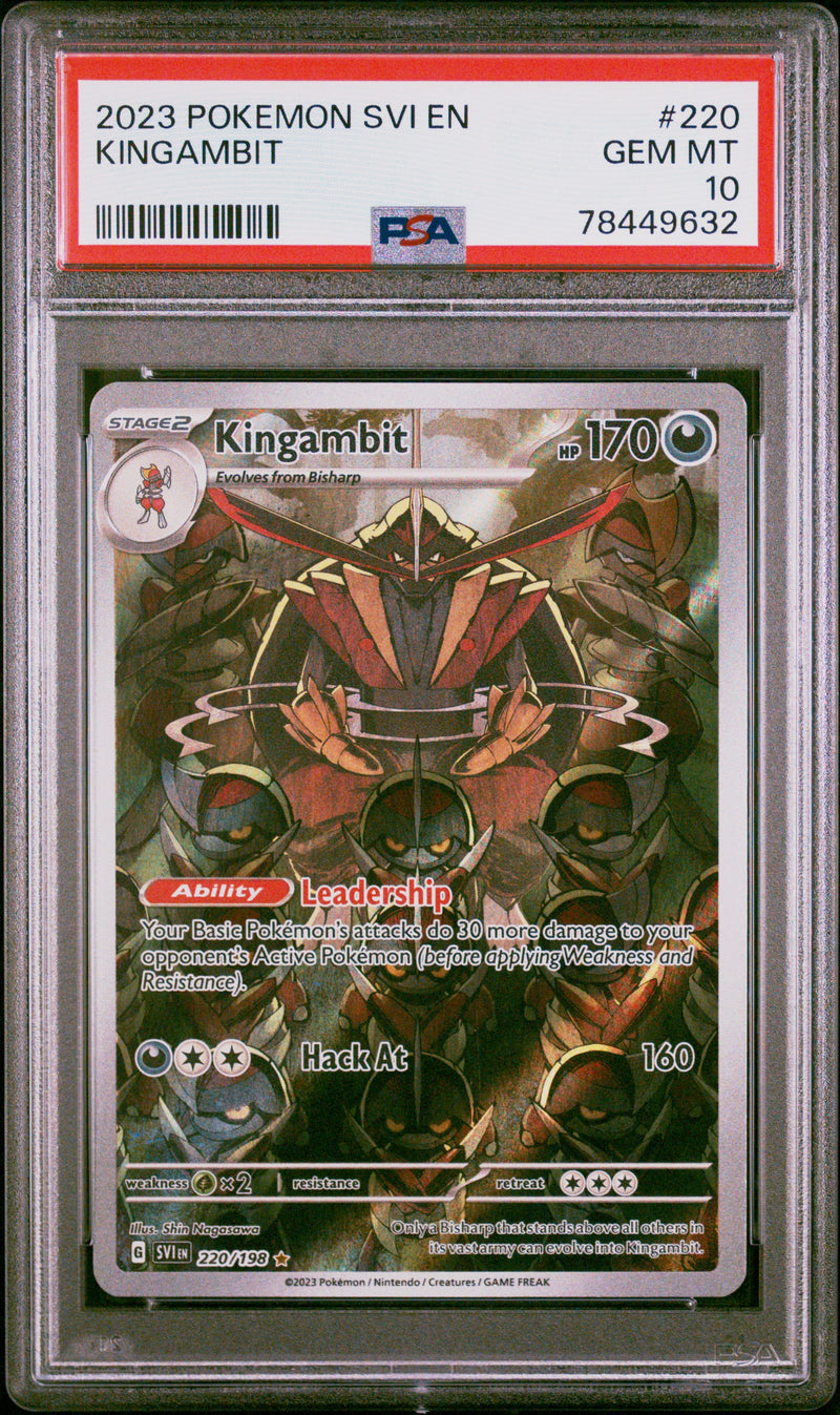 PSA GEM MT 10 Kingambit(220/198) [Svi En-Scarlet & Violet] - 78449632