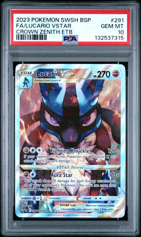 PSA GEM MT 10 Lucario Vstar(SWSH291) [Swsh Black Star Promo] - 132537315