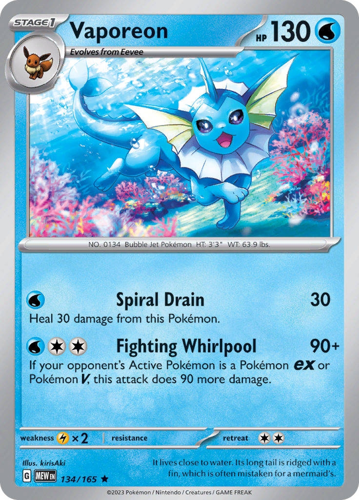 Vaporeon (134/165) [Scarlet & Violet: 151]