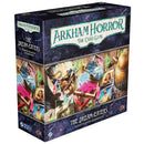 Arkham Horror: The Card Game - The Dream-Eaters Investigator Expansion box featuring colorful artwork of five different investigators in action scenes across the front panel. The box has a dark starry background with the game's distinctive teal and cream logo at the top.