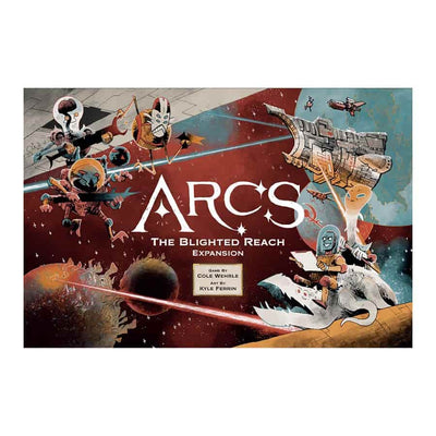 The vibrant sci-fi illustration features cartoon-style alien characters, spaceships, and planets against a cosmic backdrop with red and blue space regions. The artwork showcases several unique alien species engaged in intergalactic conflict and adventure.