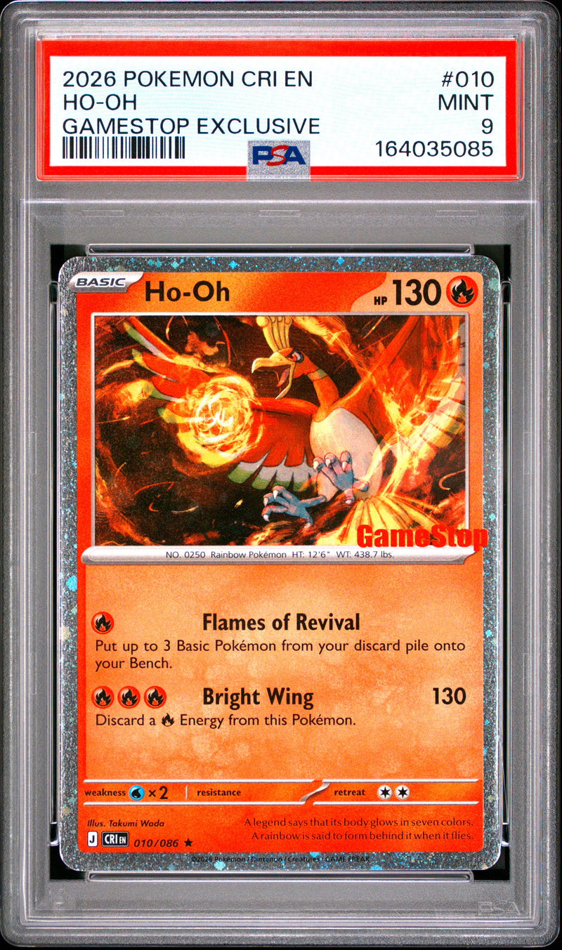 PSA MINT 9 Ho-Oh (010/086) [Cri En-Chaos Rising] - 164035085