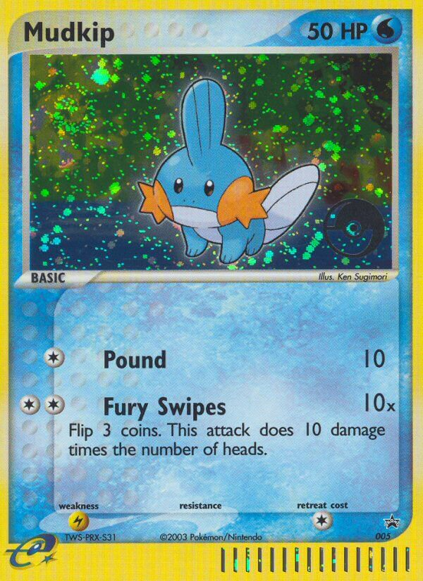 rare mudkip card Mudkip (005) [Nintendo: Black Star Promos]