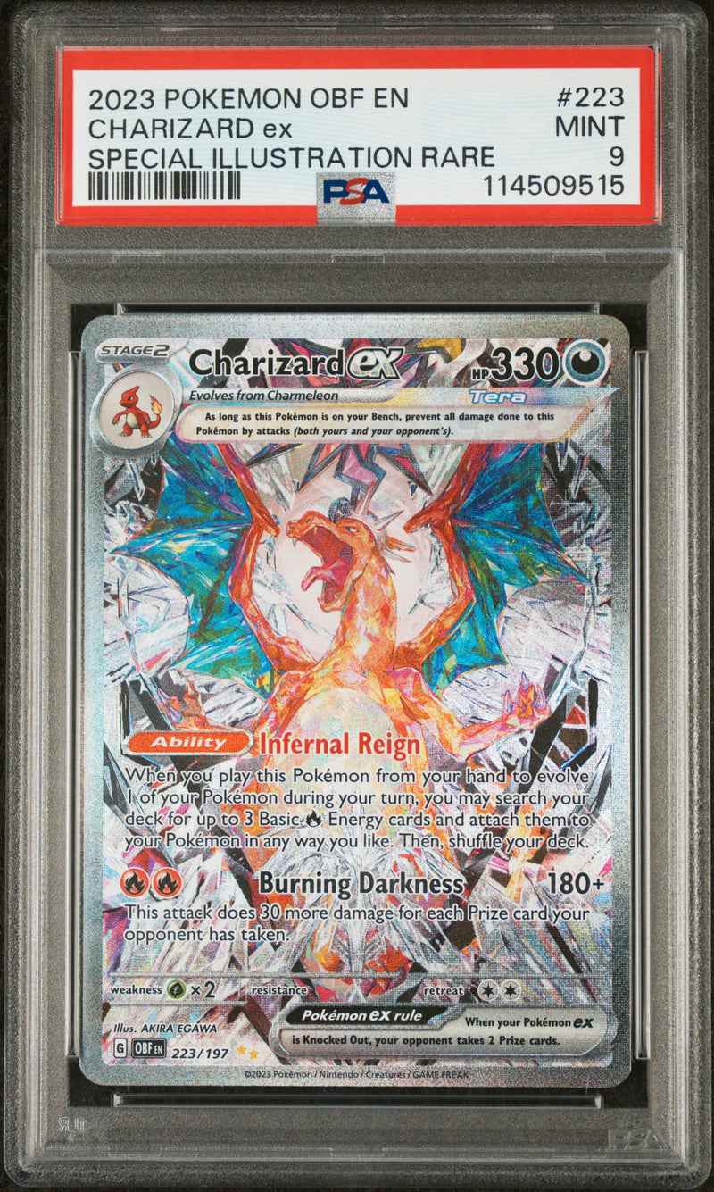 PSA MINT 9 Charizard Ex (223/197) [Obf En-Obsidian Flames] - 114509515