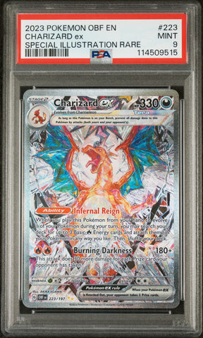 PSA MINT 9 Charizard Ex (223/197) [Obf En-Obsidian Flames] - 114509515