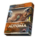Terraforming Mars: Automa board game box featuring futuristic Mars colonization artwork with astronauts in space suits against a red Martian landscape. The box has an orange and metallic design with the game title prominently displayed, indicating it's a solo experience expansion for Terraforming Mars.