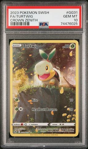 PSA GEM MT 10 Turtwig (GG31/GG70) [Sword And Shield Crown Zenith] - 74476025