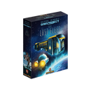 Gaia Project: The Lost Fleet board game box featuring a space scene with futuristic spacecraft and glowing yellow engines against a starry blue nebula background. The box displays the Gaia Project logo prominently at the top.