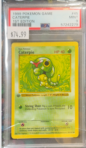PSA MINT 9 Caterpie (45/102) [Base Set] - 57242279