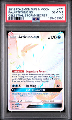 PSA GEM MT 10 Articuno Gx (171) [Sun & Moon Celestial Storm] - 135453996