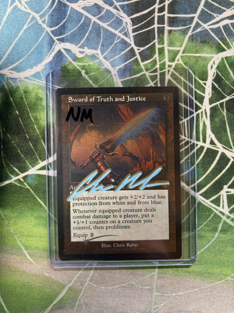 Sword of Truth and Justice (Retro Frame) (Foil Etched) (Signed by Chris Rahn) [Modern Horizons]