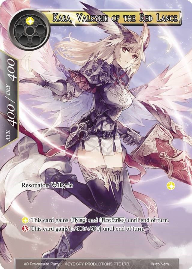 Kara, Valkyrie of the Red Lance (V3 Pre-release Party) [Promo Cards]