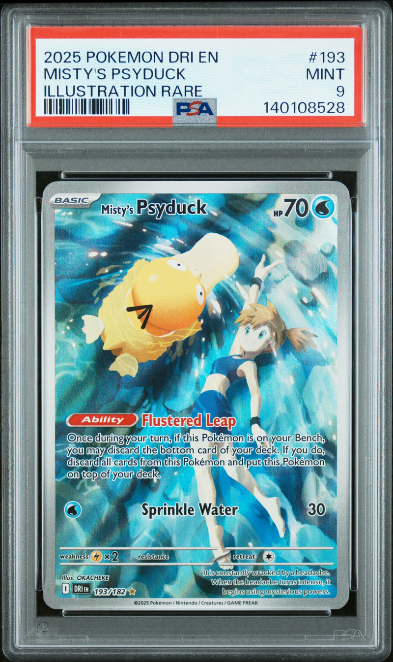 PSA MINT 9 Misty'S Psyduck (193) [Dri En-Destined Rivals] - 140108528