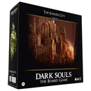Dark Souls: The Board Game - The Sunless City Core Set box featuring dramatic artwork of a towering, gothic cathedral-like structure with intricate spires and architecture rendered in warm bronze and amber tones.