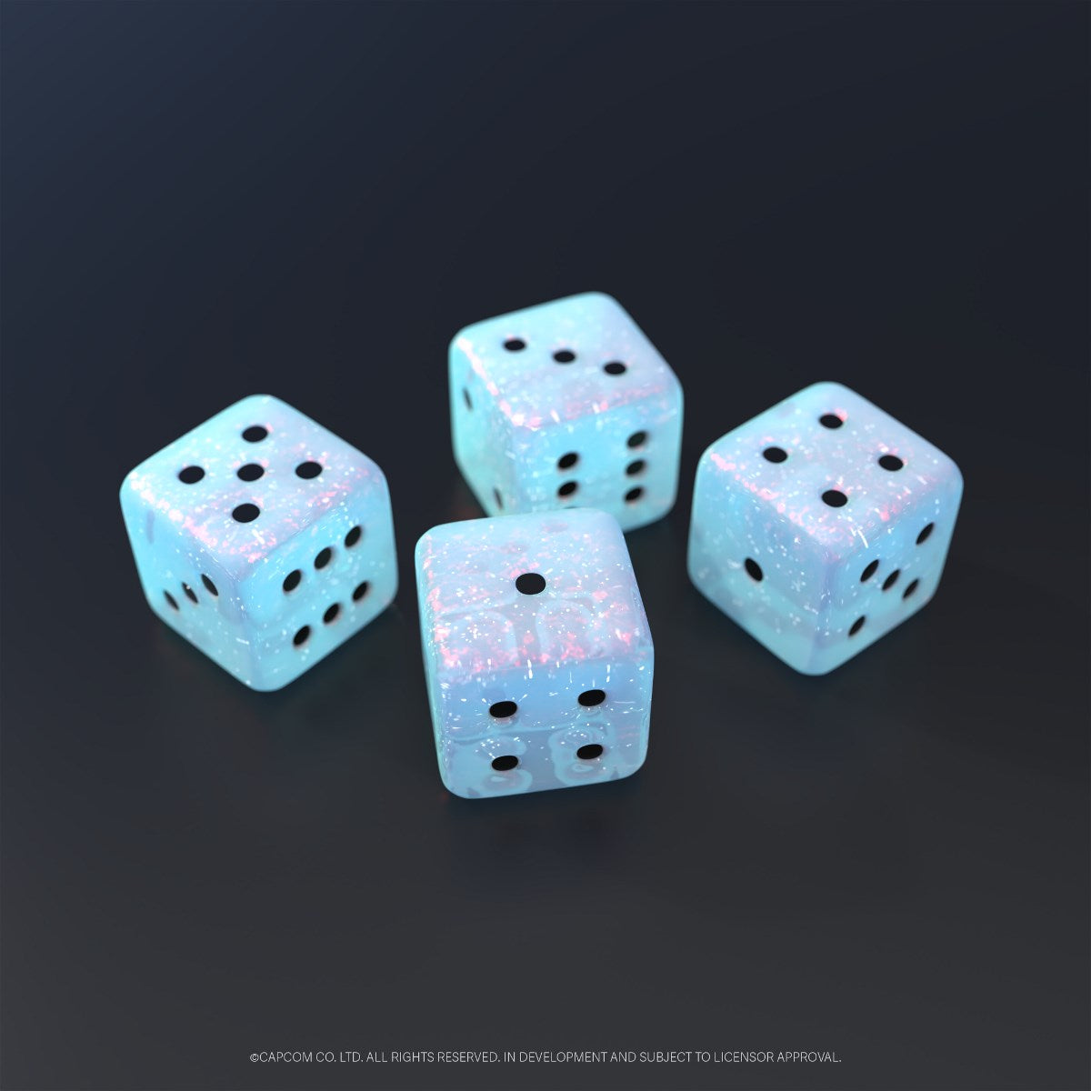 Pokemon TCG Steam Siege Dice Teal/White Set of 7 Dice New In