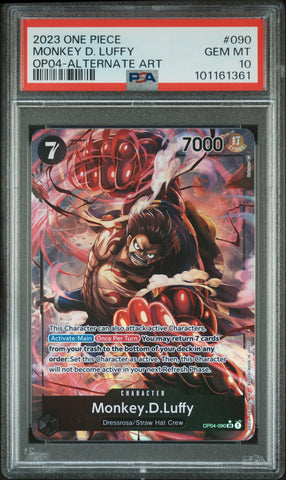 PSA GEM MT 10 Monkey D. Luffy [Op04-Kingdoms Of Intrigue] - 101161361