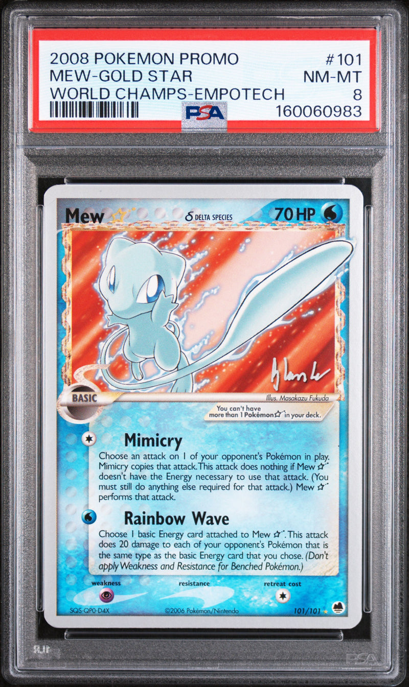 PSA NM-MT 8 Mew-Gold Star (101) [World Championships Promo] - 160060983