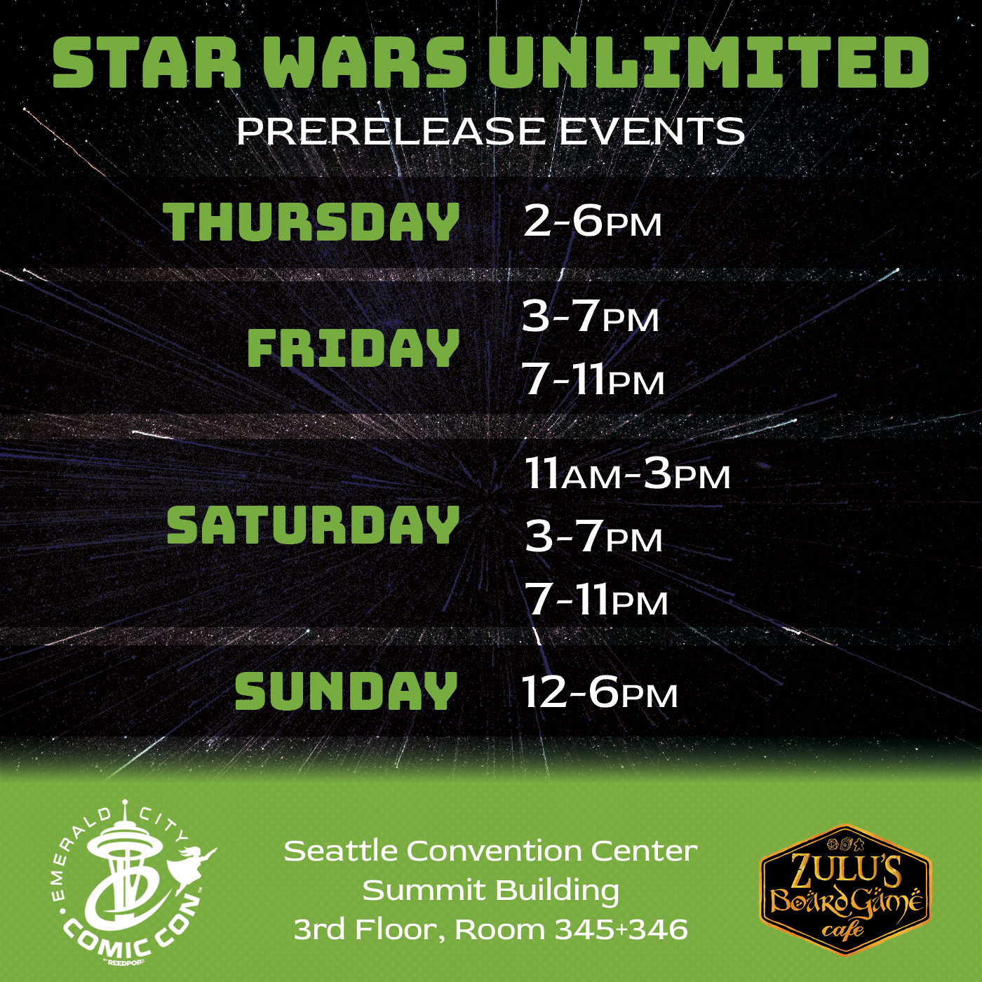 Star Wars Unlimited Schedule