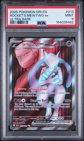 PSA MINT 9 Rocket's Mewtwo Ex (213) [Dri En-Destined Rivals] - 164035482