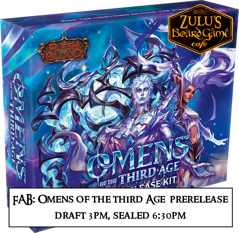 Flesh and Blood: Omens of the Third Age draft & sealed Prerelease events