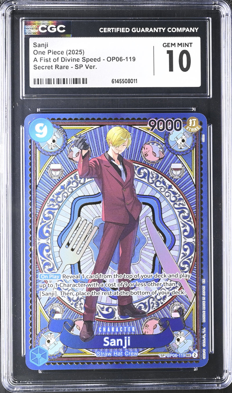CGC GEM MINT 10 Sanji [A Fist of Divine Speed] - 6145508011