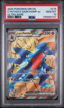 PSA GEM MT 10 Cynthia'S Garchomp Ex (215) [Dri En-Destined Rivals] - 135669707
