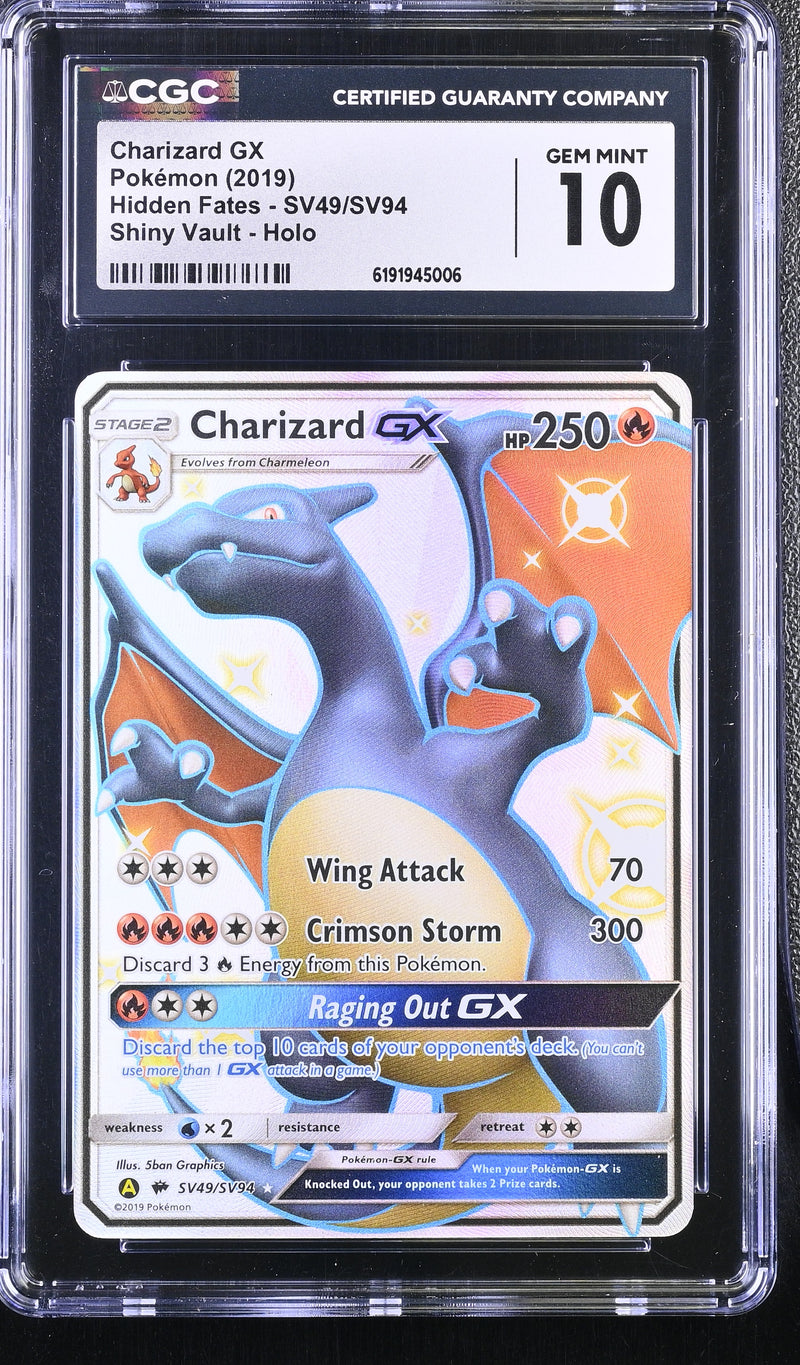 CGC GEM MINT 10 Charizard GX (SV49/SV94) [Hidden Fates] - 6191945006