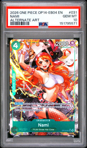 PSA GEM MT 10 Nami [Op14-Eb04-The Azure Sea'S Seven] - 151795571
