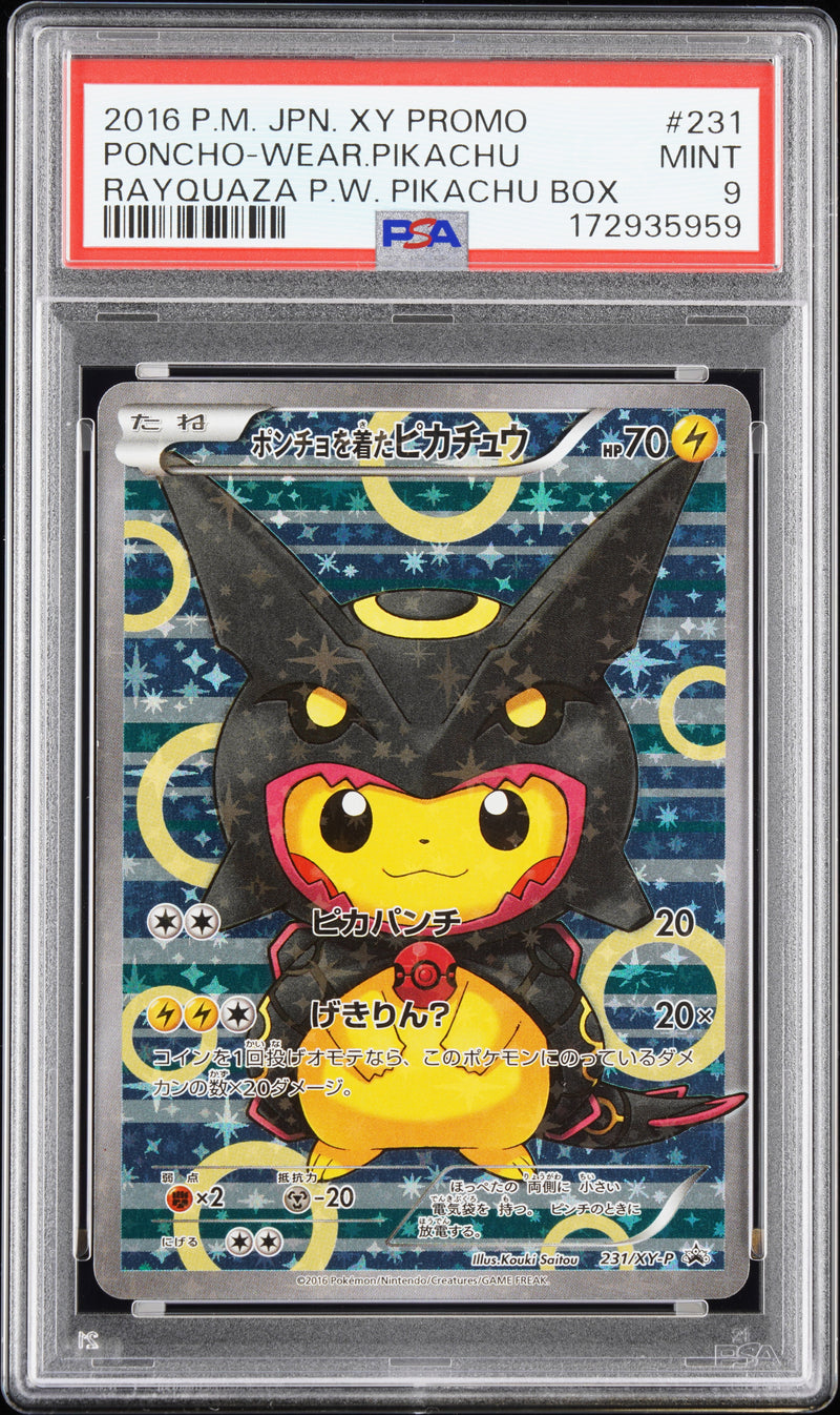PSA MINT 9 Poncho-Wear.Pikachu (231/XY-P) [Japanese Xy Promo] - 172935959