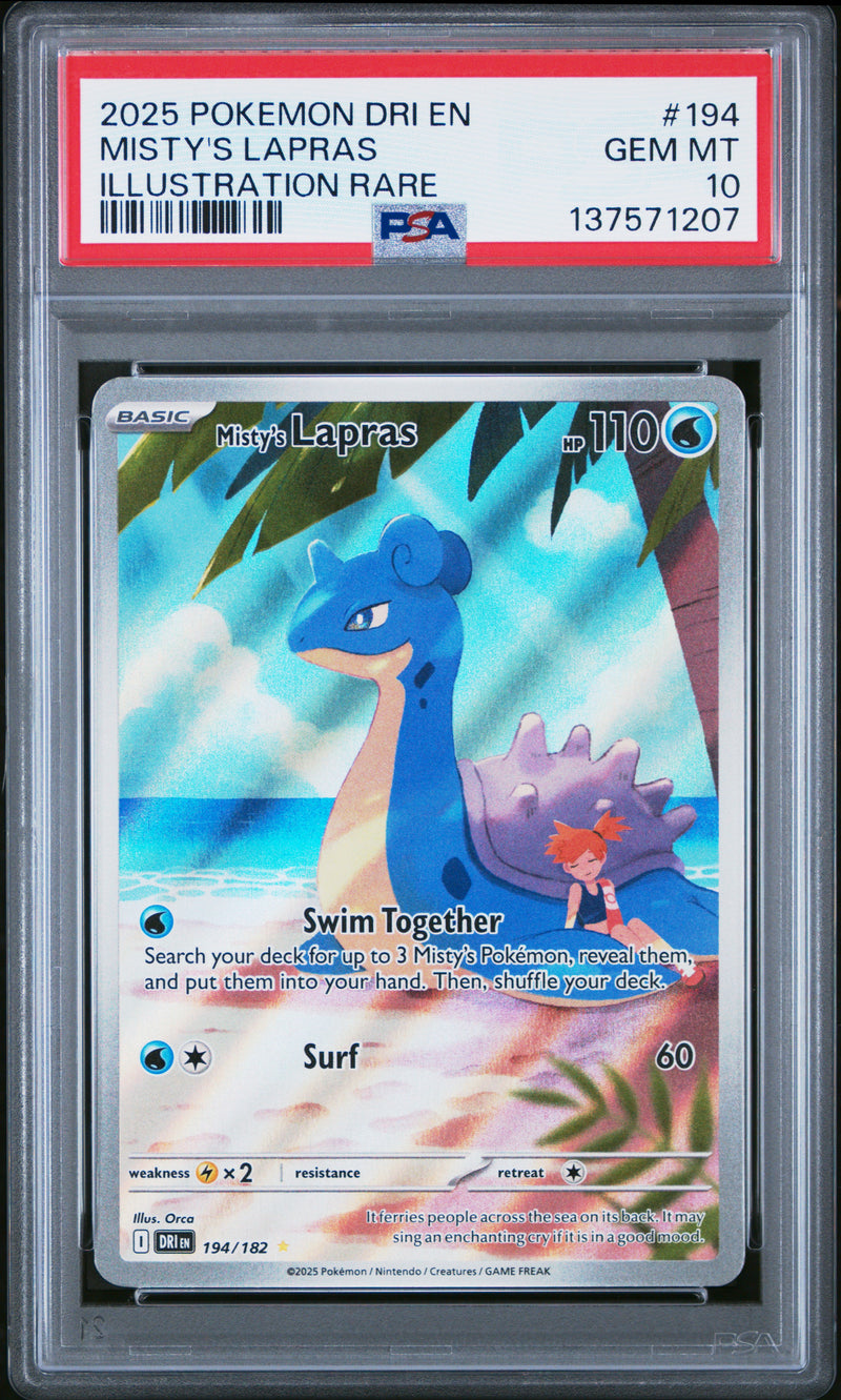 PSA GEM MT 10 Misty'S Lapras (194/182) [Dri En-Destined Rivals] - 137571207