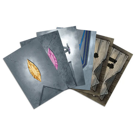 Nidavellir card sleeves featuring various fantasy-themed artwork in a fanned display.